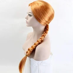 Shrek Women Princess Fiona Wig The Monster Finona Role Play Orange Braided Hair Wig Halloween Wigs