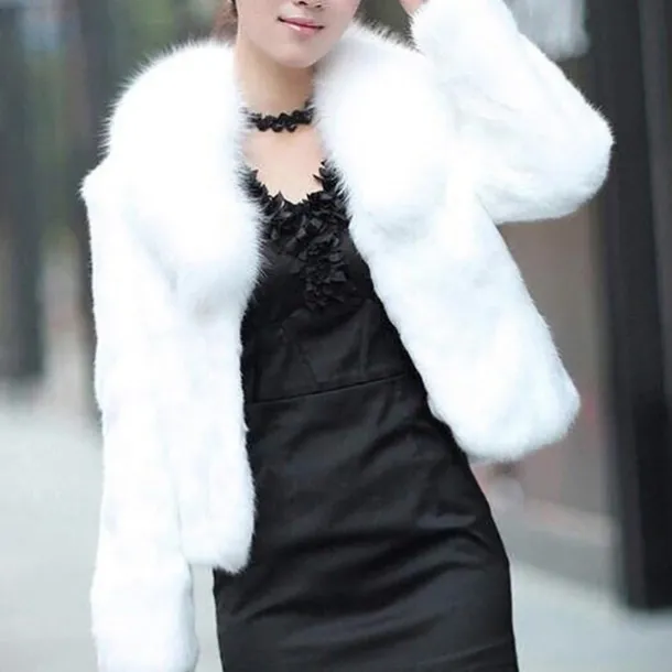 Shrug Bridal's Wraps Coats / Jackets Elegant Long Sleeve Faux Fur Wedding Wraps With Pure Color For Wedding Fall