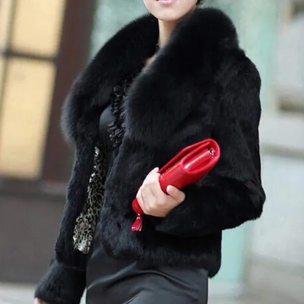 Shrug Bridal's Wraps Coats / Jackets Elegant Long Sleeve Faux Fur Wedding Wraps With Pure Color For Wedding Fall