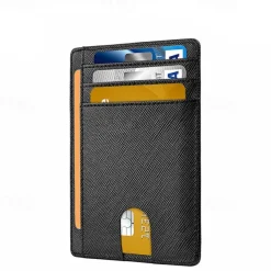 2-Side Leather Card Holder RFID Blocking Wallet Men Brand Business ID Credit Card Holder Fashion Slim Card Purse