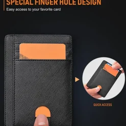 2-Side Leather Card Holder RFID Blocking Wallet Men Brand Business ID Credit Card Holder Fashion Slim Card Purse