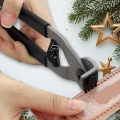 Silent Leather Punching Tool with 2/4 Teeth - Diamond-Shaped Carbon Steel Mute Pliers for Belts, Wallets, Saddles, and Fabric - Precision Cutting for DIY Crafts, Saddle Making, and Home Projects