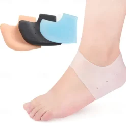 Silicone Anti cracking Heel Cover for Heel Pain and Anti cracking Men&#039;s and Women&#039;s Soft White Socks for Heel Dry Cracking Foot Cover
