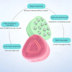 Silicone cleaning ball massage high frequency vibration electric facial cleanser