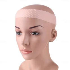 Silicone Wig Headband Transparent Silicone Wig Hair Bands Non-Slip Silicone Headband with Wig Net Cap and Edge Brush for Women Unisex