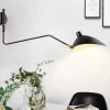 Simple Style Swing Wall Lamp with Dome Lampshade 1-2 Light Black Wall Lamp Suitable for Corridor Entrance Bedroom Dining Room E26/E27 Bulb