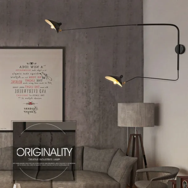 Simple Style Swing Wall Lamp with Dome Lampshade 1-2 Light Black Wall Lamp Suitable for Corridor Entrance Bedroom Dining Room E26/E27 Bulb