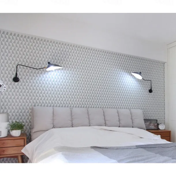 Simple Style Swing Wall Lamp with Dome Lampshade 1-2 Light Black Wall Lamp Suitable for Corridor Entrance Bedroom Dining Room E26/E27 Bulb