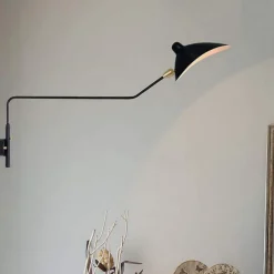 Simple Style Swing Wall Lamp with Dome Lampshade 1-2 Light Black Wall Lamp Suitable for Corridor Entrance Bedroom Dining Room E26/E27 Bulb