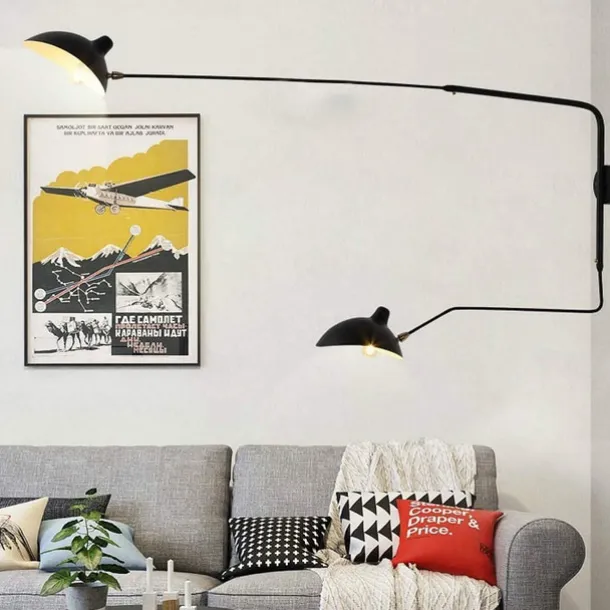 Simple Style Swing Wall Lamp with Dome Lampshade 1-2 Light Black Wall Lamp Suitable for Corridor Entrance Bedroom Dining Room E26/E27 Bulb