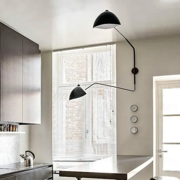 Simple Style Swing Wall Lamp with Dome Lampshade 1-2 Light Black Wall Lamp Suitable for Corridor Entrance Bedroom Dining Room E26/E27 Bulb