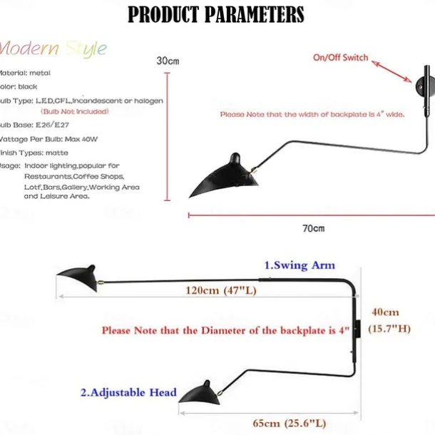 Simple Style Swing Wall Lamp with Dome Lampshade 1-2 Light Black Wall Lamp Suitable for Corridor Entrance Bedroom Dining Room E26/E27 Bulb