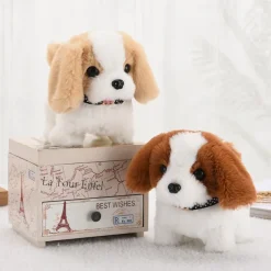 Simulated Electric Dog Plush Electric Dog Can Walk Bark Nod And Wag Its Tail Children's Toy Dog Stall