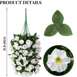 Simulated Morning Glory Trumpet Flower Wall Hanging Hanging Fake Green Plants Plant Decorations Flower Wall Decorations Wedding Decorations