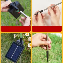 Simulation Hydrangea Solar Ground Lamp Outdoor Waterproof Garden Lawn LED Lights, Realistic LED Flowers Powered Decorative Ground Solar Flower Lights for Lawn Decoration Yard Backyard Decor Gift