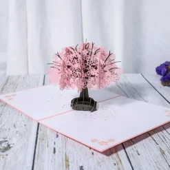 Single Cherry Blossom Tree 3D Card Romantic Sakura Wedding Blessings and Mother's Day Greetings