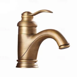 Single Handle Bathroom Faucet,Brass One Hole Waterfall/Centerset, Brass Traditional Bathroom Sink Faucet Contain with Cold and Hot Water