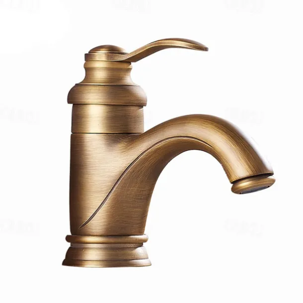 Single Handle Bathroom Faucet,Brass One Hole Waterfall/Centerset, Brass Traditional Bathroom Sink Faucet Contain with Cold and Hot Water