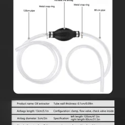 Siphon Pump, Portable High Flow Siphon Hand Pump For Gas Gasoline Petrol Diesel Oil Liquid Water Fish Tank With 2 Durable PVC Hoses