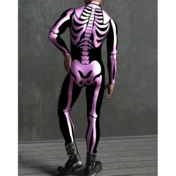 Skeleton Skull Halloween Cosplay Costume Bodysuits Full Body Catsuit Carnival Costume Full Body Suit One Piece Scary Costume Kid's Adults' Men's Women's Masquerade Mardi Gras Party Halloween Easy