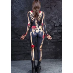 Skeleton Skull Halloween Cosplay Costume Bodysuits Full Body Catsuit Carnival Costume Full Body Suit One Piece Scary Costume Kid's Adults' Women's Masquerade Mardi Gras Party Halloween Easy Halloween