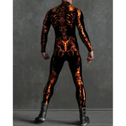 Skeleton Skull Halloween Cosplay Costume Bodysuits Full Body Catsuit Carnival Costume Full Body Suit One Piece Scary Costume Kid's Adults' Men's Women's Masquerade Mardi Gras Party Halloween Easy