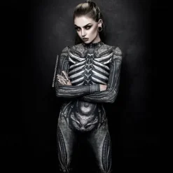 Skeleton Skull Halloween Cosplay Costume Bodysuits Carnival Costume Full Body Suit Cosplay Kid's Adults' Women's Carnival Masquerade Mardi Gras Performance Party Halloween Easy Halloween Costumes