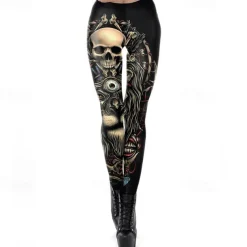 Skeleton Skull Halloween Cosplay Costume Party Costume One Piece Adults' Women's Carnival Masquerade Mardi Gras Performance Party Easy Halloween Costumes Dress Up