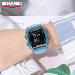SKMEI 2409 Waterproof Electronic Watch Luxury Outdoor Countdown Stopwatch Digital Wristwatch For Man Women Calendar Led Light Silicone Watch