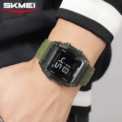SKMEI 2409 Waterproof Electronic Watch Luxury Outdoor Countdown Stopwatch Digital Wristwatch For Man Women Calendar Led Light Silicone Watch