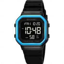 SKMEI Ins Wind Square Multi functional Waterproof Electronic Watch for Male and Female Students