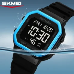 SKMEI Ins Wind Square Multi functional Waterproof Electronic Watch for Male and Female Students
