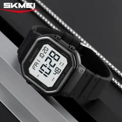 SKMEI Ins Wind Square Multi functional Waterproof Electronic Watch for Male and Female Students