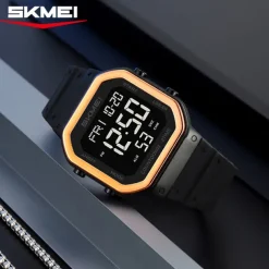 SKMEI Ins Wind Square Multi functional Waterproof Electronic Watch for Male and Female Students