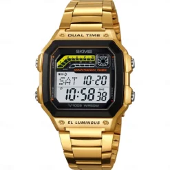 SKMEI Men Digital Watch Fashion Casual Business Wristwatch Luminous Stopwatch Alarm Clock Countdown Steel TPU Watch
