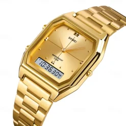 SKMEI Men Digital Watch Fashion Casual Wristwatch Stopwatch Calendar Date Week Waterproof Steel Watch