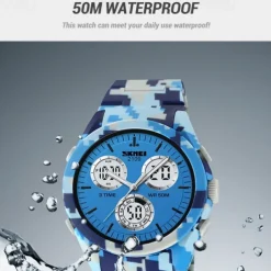 SKMEI Men Digital Watch Fashion Casual Wristwatch Luminous Stopwatch Alarm Clock Countdown TPU Watch