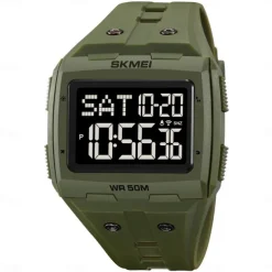 SKMEI Men Digital Watch Outdoor Sports Fashion Wristwatch Luminous Stopwatch Alarm Clock Countdown TPU Watch
