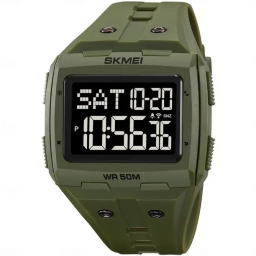 SKMEI Men Digital Watch Outdoor Sports Fashion Wristwatch Luminous Stopwatch Alarm Clock Countdown TPU Watch