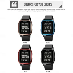 SKMEI Men Digital Watch Outdoor Sports Fashion Wristwatch Luminous Stopwatch Alarm Clock Countdown TPU Watch
