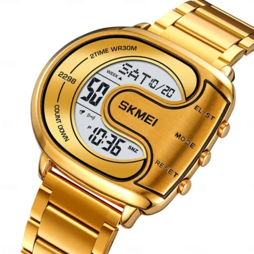 SKMEI Men Digital Watch Outdoor Fashion Casual Wristwatch Luminous Stopwatch Alarm Clock Countdown Steel Watch