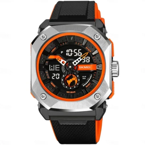 SKMEI Men Digital Watch Outdoor Sports Fashion Casual Luminous Stopwatch Alarm Clock Countdown TPU Watch
