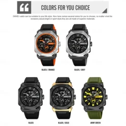 SKMEI Men Digital Watch Outdoor Sports Fashion Casual Luminous Stopwatch Alarm Clock Countdown TPU Watch