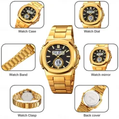 SKMEI Men Digital Watch Outdoor Sports Fashion Casual Luminous Stopwatch Alarm Clock Countdown Steel Watch