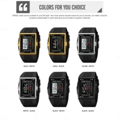 SKMEI Men Digital Watch Sports Fashion Casual Wristwatch Luminous Stopwatch Alarm Clock Date Week TPU Watch