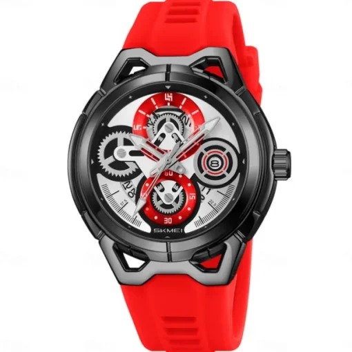 SKMEI Men Quartz Watch Outdoor Sports Fashion Wristwatch Luminous Calendar Waterproof Decoration Silicone Gel Watch
