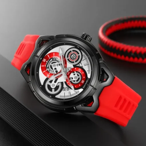 SKMEI Men Quartz Watch Outdoor Sports Fashion Wristwatch Luminous Calendar Waterproof Decoration Silicone Gel Watch