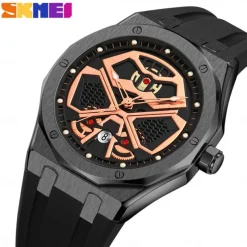 SKMEI Men Quartz Watch Outdoor Sports Fashion Casual Luminous Calendar Waterproof Decoration Silicone Gel Watch