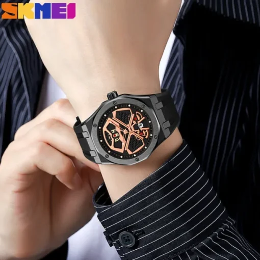 SKMEI Men Quartz Watch Outdoor Sports Fashion Casual Luminous Calendar Waterproof Decoration Silicone Gel Watch