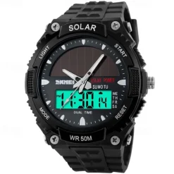 SKMEI Mens Sports Watches Solar Digital LED Military Mens Wrist Watch Fashion Casual Electronics Chronograph Rubber Wristwatches Male Clock reloj hombre